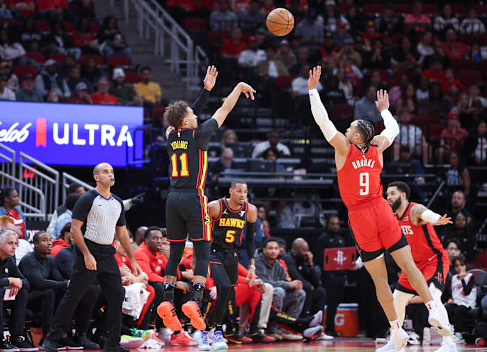 Trae Young shooting vs the Rockets